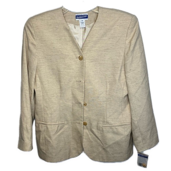 Pendleton Jackets & Blazers - Pendleton NWT Vintage Linen Blend Petite Blazer Sz 14 in